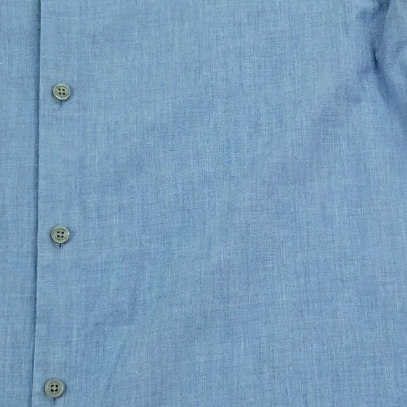 Calvin Klein Medium The Extra Fine Cotton Shirt Embroidered Logo Blue Mens Shirt - Picture 5 of 9